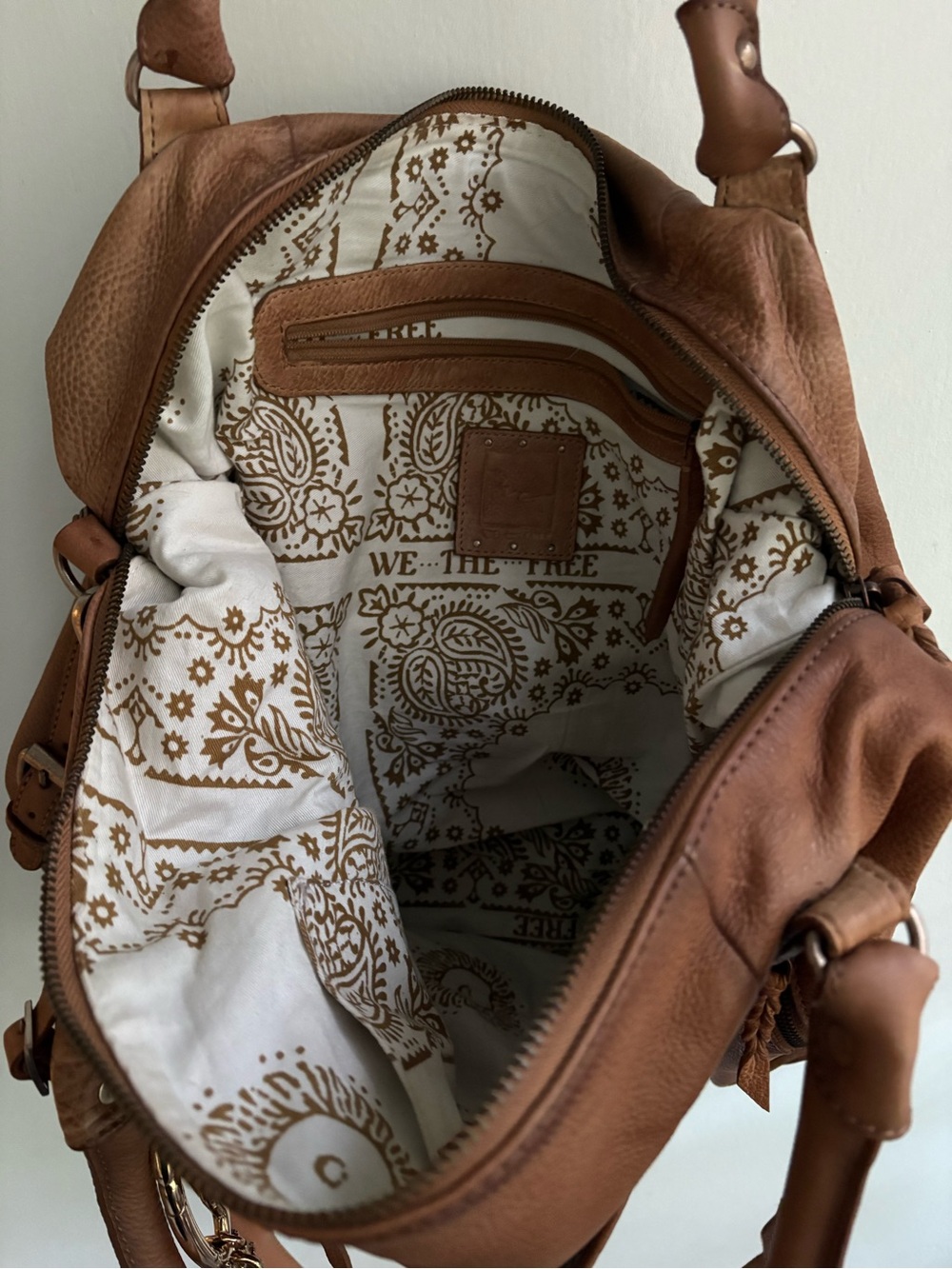 We The Free Brown Leather Tote with Charm - Picture 5 of 16